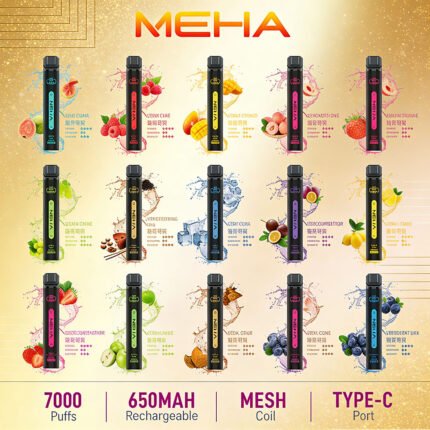 【台灣現貨】魅嗨MEHA VBAR小黑條7000口 可充電一次性 拋棄式